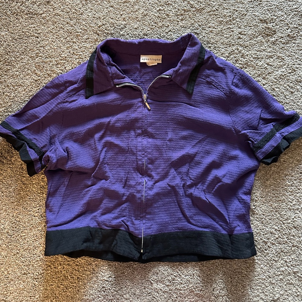 Apostrophe Purple Zip-Up Top